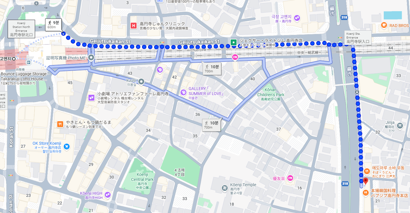 高円寺駅からの道順